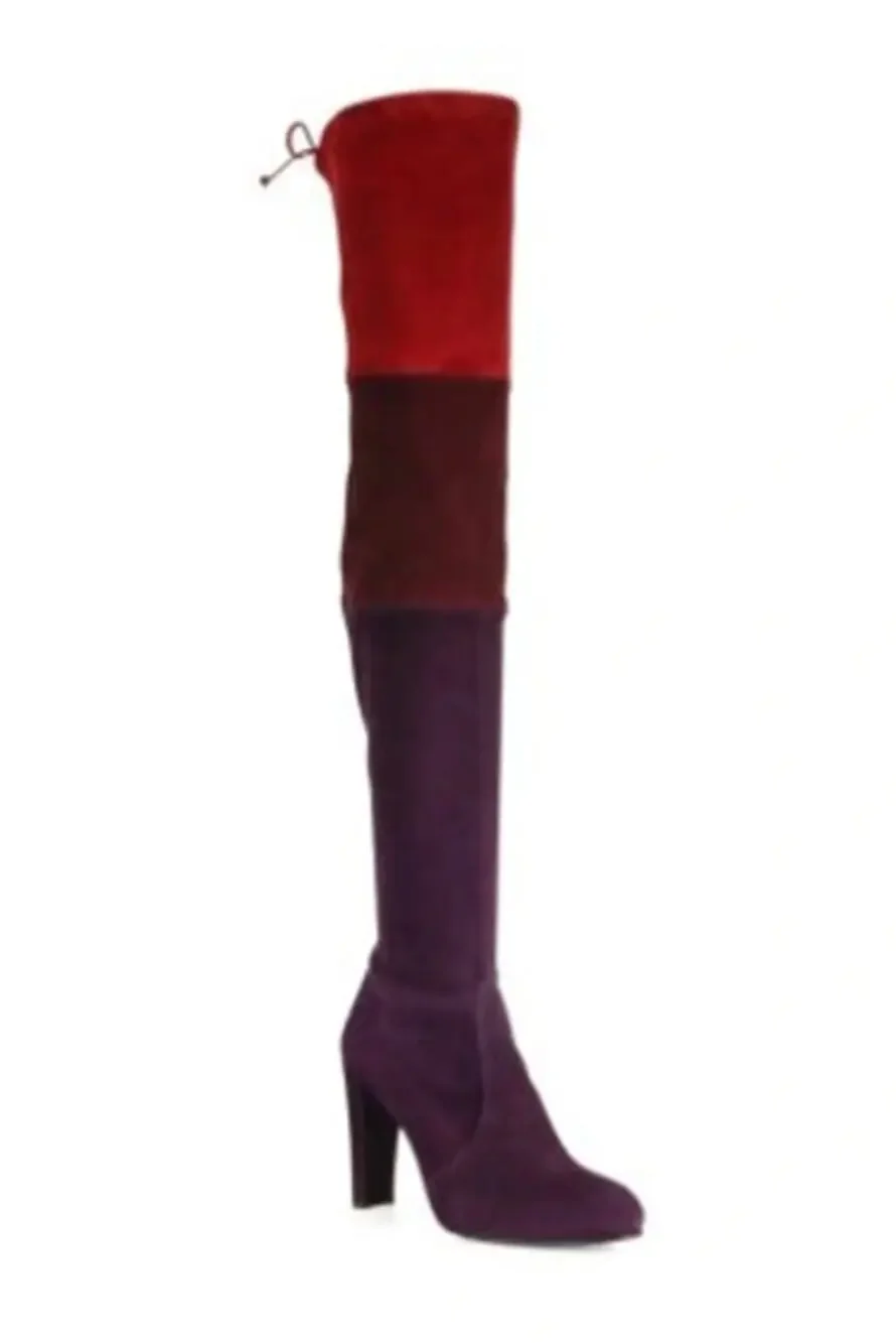 STUART WEITZMAN Troika Colorblock Suede Over-the-knee Boots